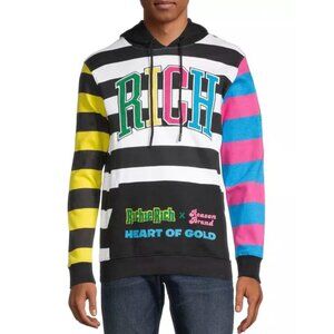 REASON ​Richie Rich x Reason Colorblock Striped Hoodie Sweatshirt Long Sleeve M